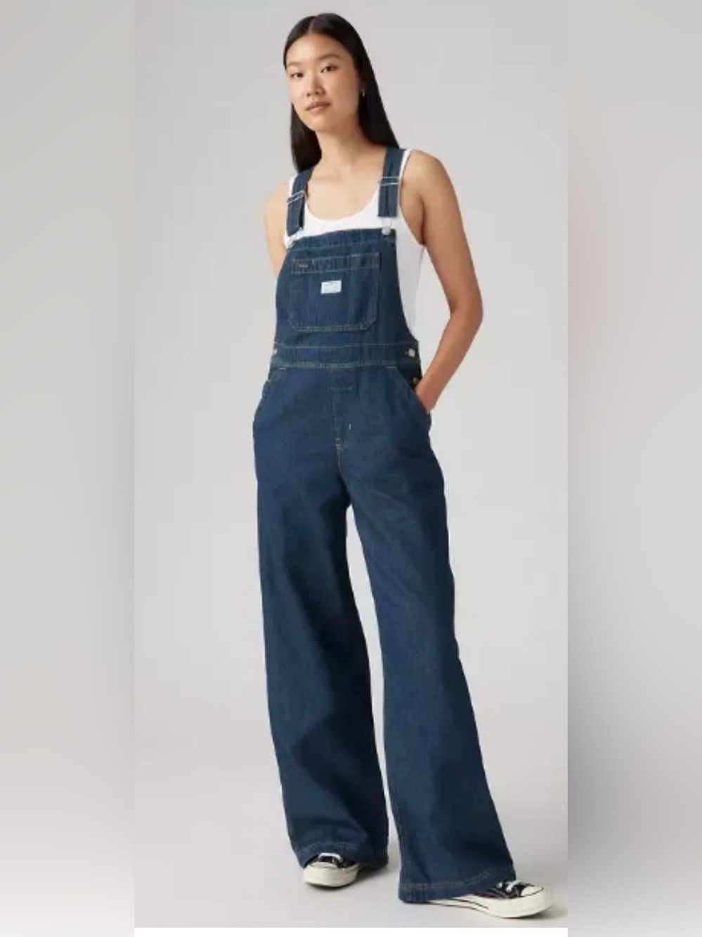 Levi's Women's Blue Overalls XL Square Circle Wide-Leg Size L Large NWT